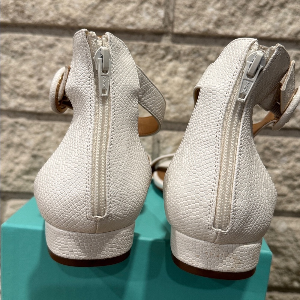 White Ankle Strap Sandals - Picture 2 of 6